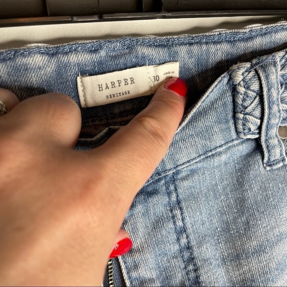 Harper Heritage Jean shorts Size 30 Denim High Waist Destructed - Picture 5 of 7